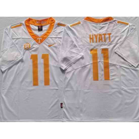 Tennessee Volunteers White #11 Jalin Hyatt Stitched NCAA Jersey